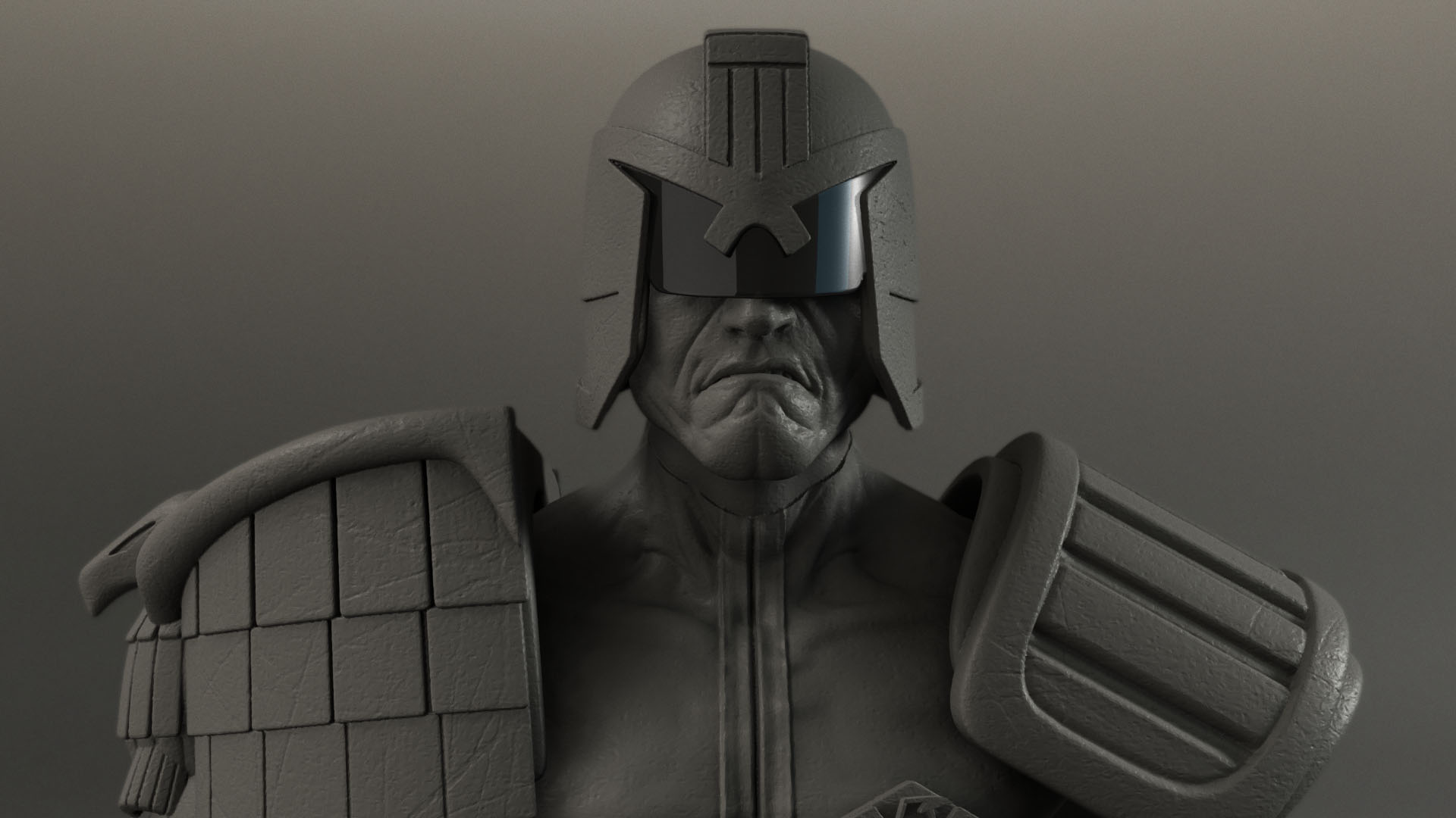 This is an armor set I did for a Judge Dredd figure. 